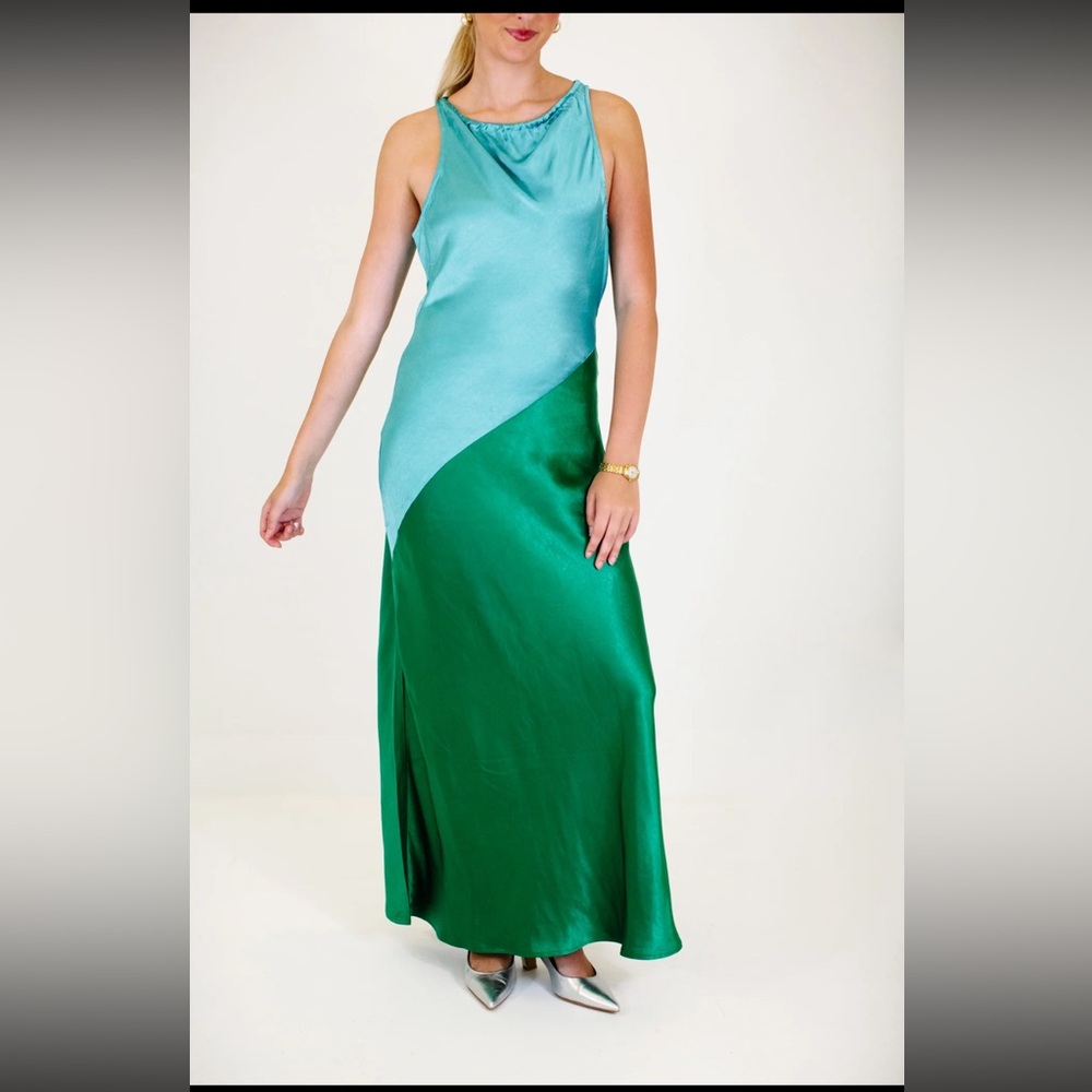 On the Lookout Maxi Dress - Blue Green